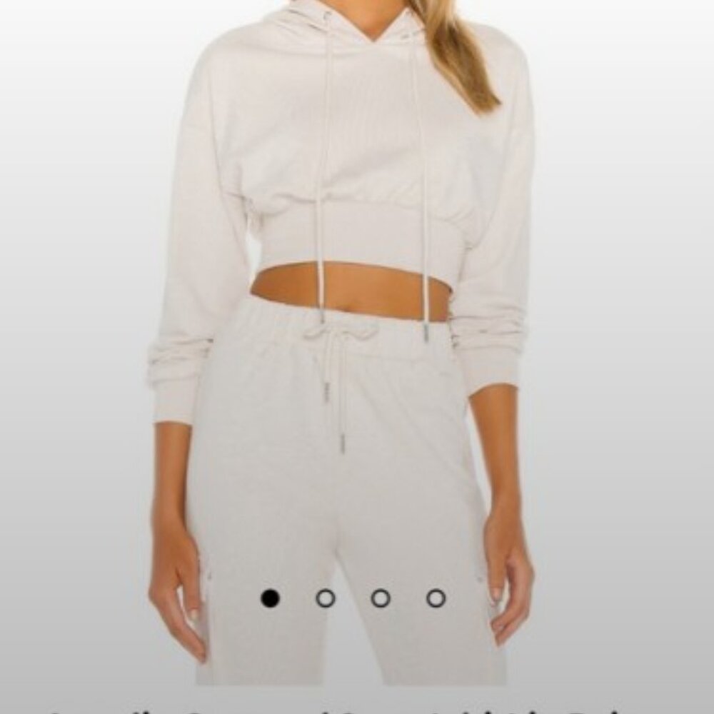 SOLD OUT STYLE! Superdown Angelia Cropped Sweatshirt in Beige S - Picture 2 of 4